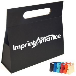 Grayboard Paper Gift Bag with Cutout Handles for Branding