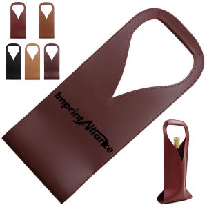PU Leather Wine Bottle Bag with Handle Design