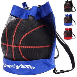 Basketball Drawstring Backpack with Ball Compartment