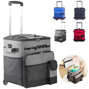 30L Rolling Cooler Bag with Telescopic Handle and Wheels