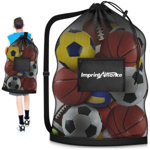 Large Mesh Sports Ball Storage Bag with Shoulder Strap