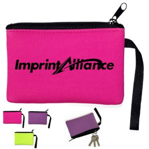 Multi Color Nylon Coin Purse Wristlet Pouch