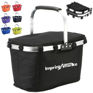 Foldable Insulated Picnic Basket with Aluminum Handle