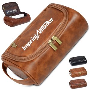 PU Leather Toiletry Bag with Multi Compartment Design