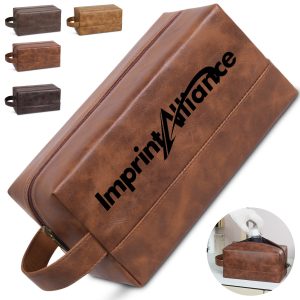 Classic PU Leather Toiletry Bag with Handle