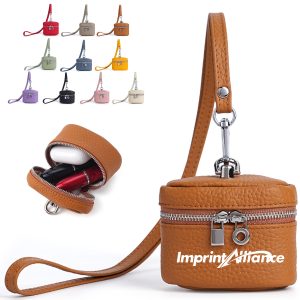 Mini PU Leather Travel Storage Case with Zipper
