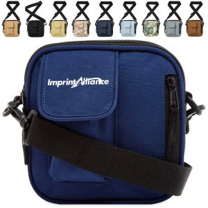 Nylon Crossbody Bag with Front Pocket and Adjustable Strap