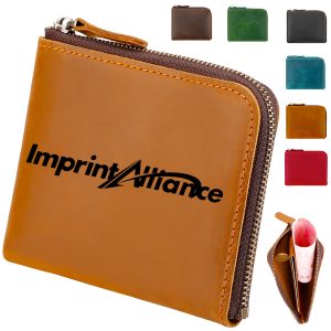 PU Leather Zipper Coin Purse with Card Pocket