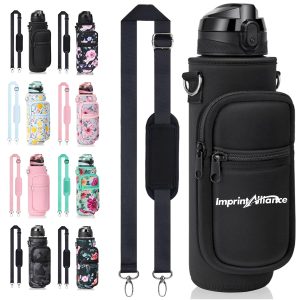 40oz Neoprene Water Bottle Sleeve with Strap