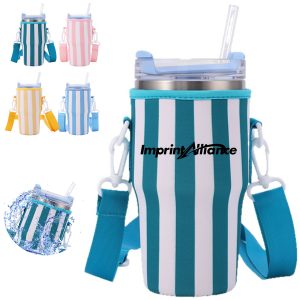 20Oz. Striped Insulated Water Bottle Sleeve with Handles