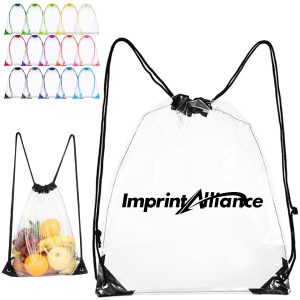 Clear PVC Drawstring Bag with Frosted EVA Material