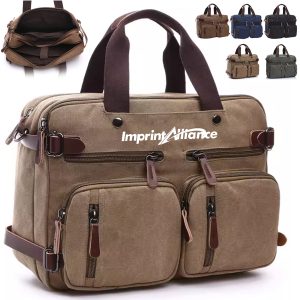 Convertible Vintage Canvas Laptop Backpack Briefcase