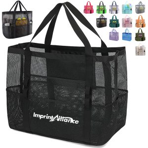 Oversized Sand-Free Mesh Beach Tote Bag With Zipper Pocket