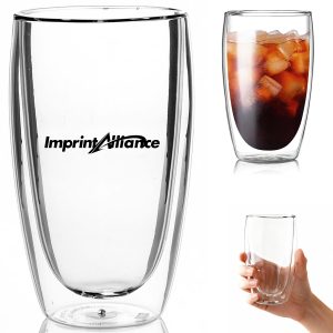 15 oz. Double Wall Glass Tumbler with Custom Logo