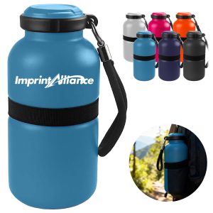 14 oz. Portable Plastic Water Bottle with Strap