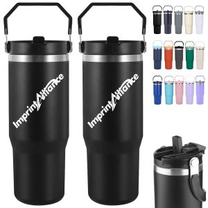 30 oz. Stainless Steel Tumbler with Handle & Lid
