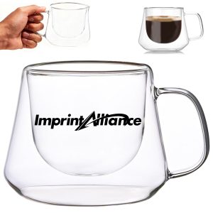 8 oz. Double Wall Glass Mug with Handle