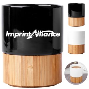 10 oz. Ceramic Mug with Natural Bamboo Base