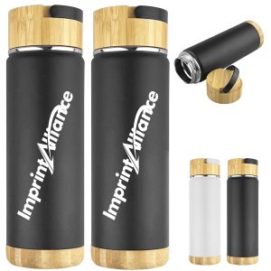 14 oz. Bamboo Lid & Base Stainless Steel Insulated Bottle