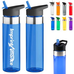 20 oz. Clear Plastic Sports Bottle with Straw Lid