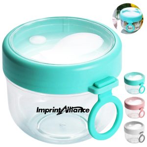20 oz. Portable Food Container with Spoon Lid and Handle