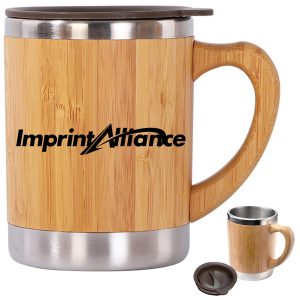 12 oz. Bamboo Stainless Steel Mug with Lid