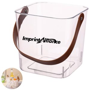 3L Clear Acrylic Ice Bucket with Leather Handle