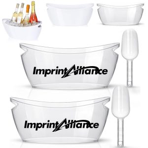 6L Clear Plastic Ice Bucket with Scoop for Parties