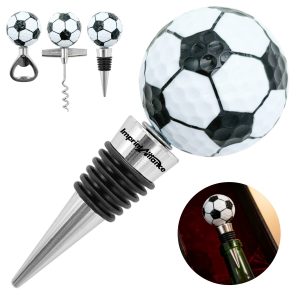 Custom Soccer Ball Wine Stopper or Opener