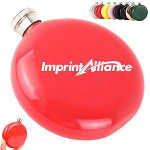 6 oz. Colorful Round Stainless Steel Flask with Logo