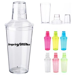 12 oz. Color Plastic Cocktail Shaker w/ Lid and Custom Logo