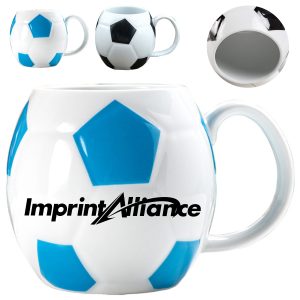13.5 oz. Soccer Ball Ceramic Mug for Sports Promotions