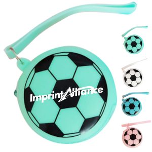 Soccer Ball Silicone Coin Purse with Zipper and Strap