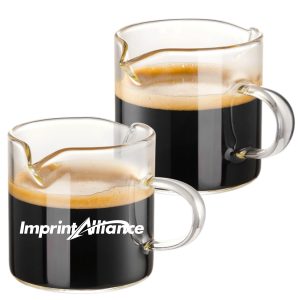 4 oz. Double Spout Glass Espresso Cup with Handle