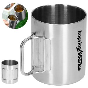 14oz. Stainless Steel Camping Mug with Foldable Handle