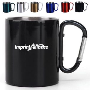 10oz. Double Wall Stainless Steel Carabiner Mug for Camping