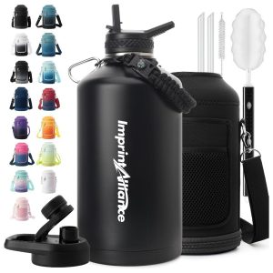 64oz. Insulated Water Bottle with Carrier and Accessories