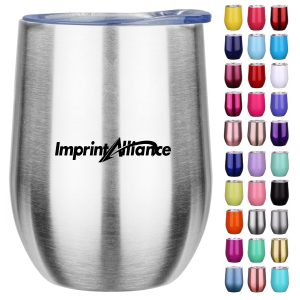 12oz. Stainless Steel Wine Tumbler Insulated Egg Cup w/ Lid