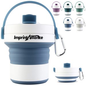 15oz. Collapsible Travel Water Bottle with Handle and Clip