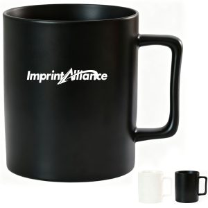 14oz. Ceramic Mug with Square Handle for Coffee and Tea Use