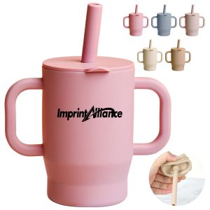 7oz. Silicone Baby Training Cup w/ Straw Lid & Dual Handles