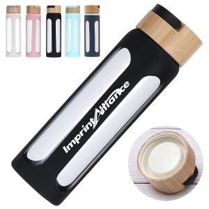 20oz. Glass Bottle w/ Bamboo Lid & Silicone Sleeve