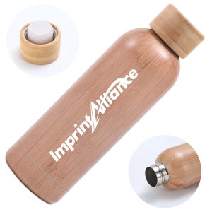 17oz. Wood Grain Stainless Steel Bottle w/ Lid Insulated