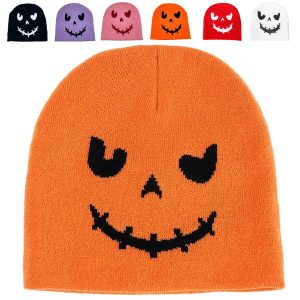 Halloween Knit Beanie with Pumpkin Face for Party Promotion