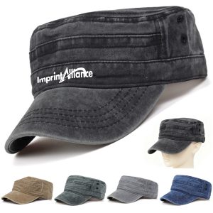 Washed Cotton Military Cadet Cap with Custom Logo