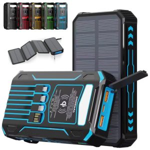 20000mAh Solar Power Bank with Wireless & LED Light