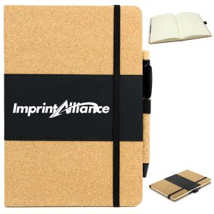 Cork and PU Leather Notebook with Pen Holder and Custom Logo