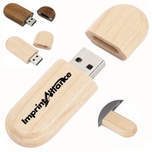 Wooden USB Flash Drive 16GB with Magnetic Cap and Logo