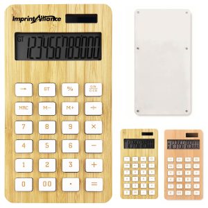 Eco-Friendly Bamboo Calculator with Custom Logo