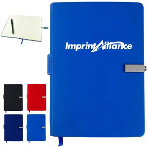 PU Leather Notebook with Magnetic Closure and Pen Loop